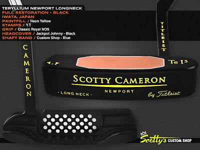 Poignée De Putter Scotty Cameron Custom Shop Noire à Pagaie - Neuf En Boîte, Taille Standard