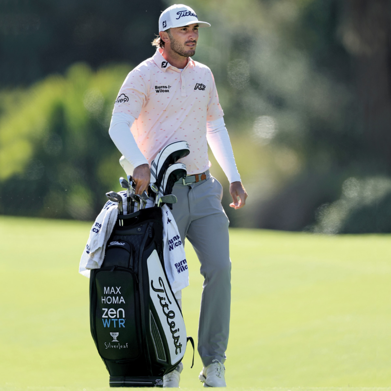 Max Homa plays a Titleist Tour Bag