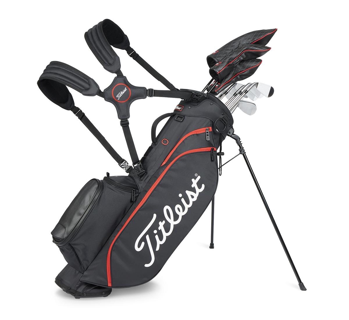 Titleist Players 4 Stand Carry Golf Bag Red/Graphite w/ Rain Hood