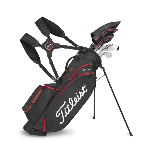 Titleist 2023 Players 4 Stadry Golf Stand Bag - Black/Black/Red Titleist 2023 Players 4 Stadry Golf Stand Bag - Black/Black/Red