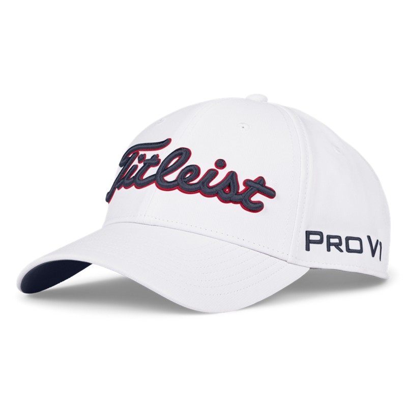 Titleist Tour Performance Adjustable Cap - White/Navy/Red Titleist Tour Performance Adjustable Cap - White/Navy/Red