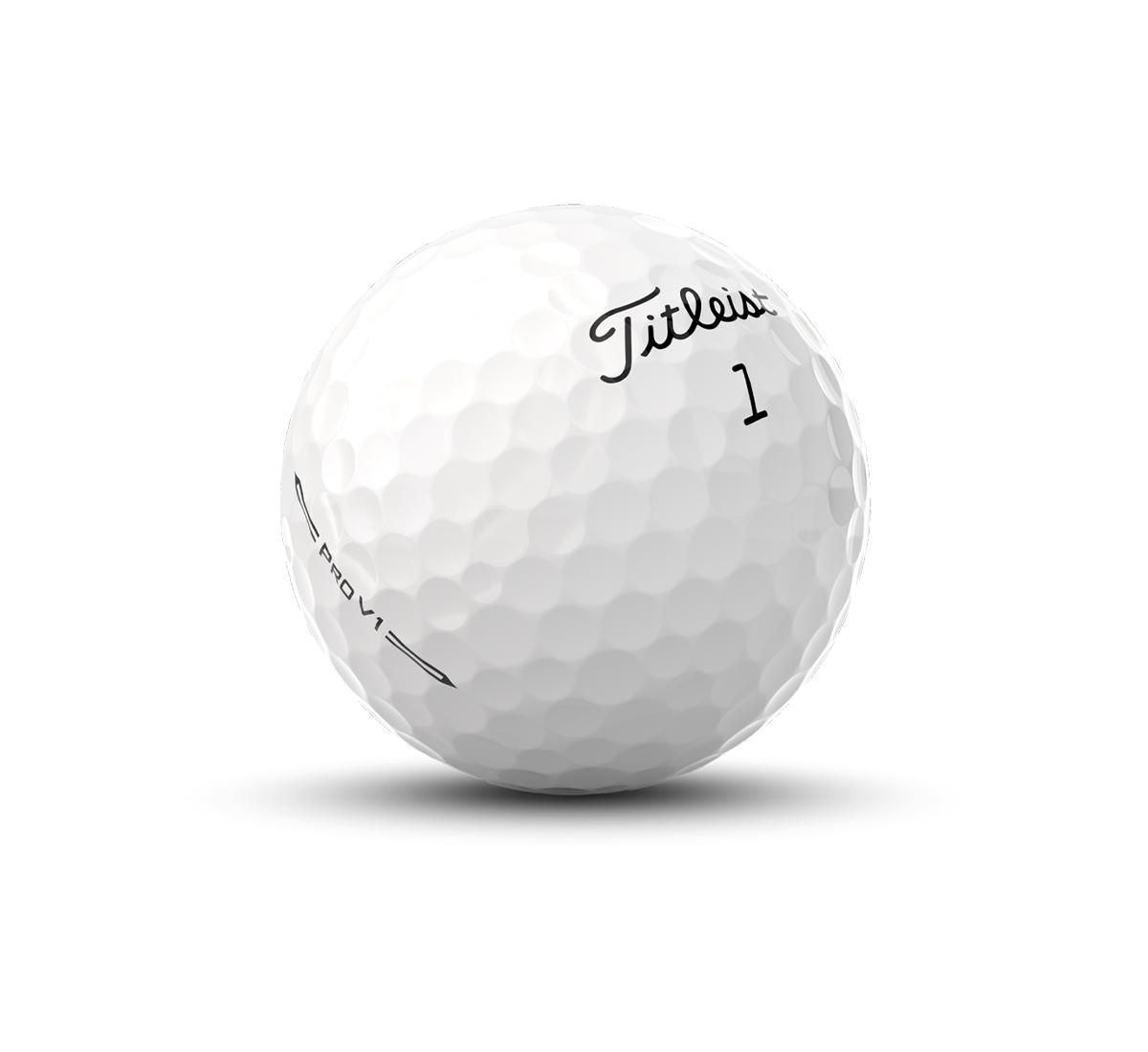 Vista eroe della pallina da golf Titleist Pro V1 2023