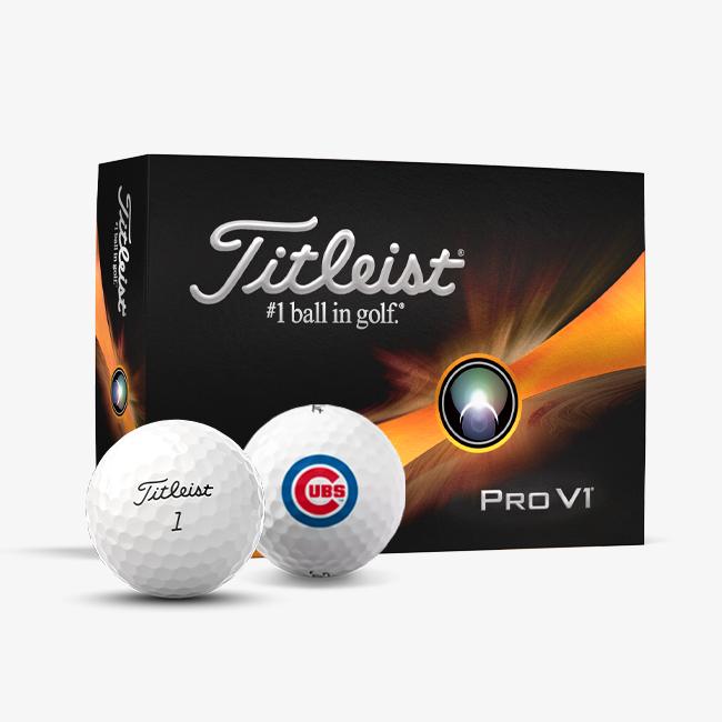 Titleist PRO V1 Prior Generation MLB Golf Balls 1 Dozen Chicago Cubs White