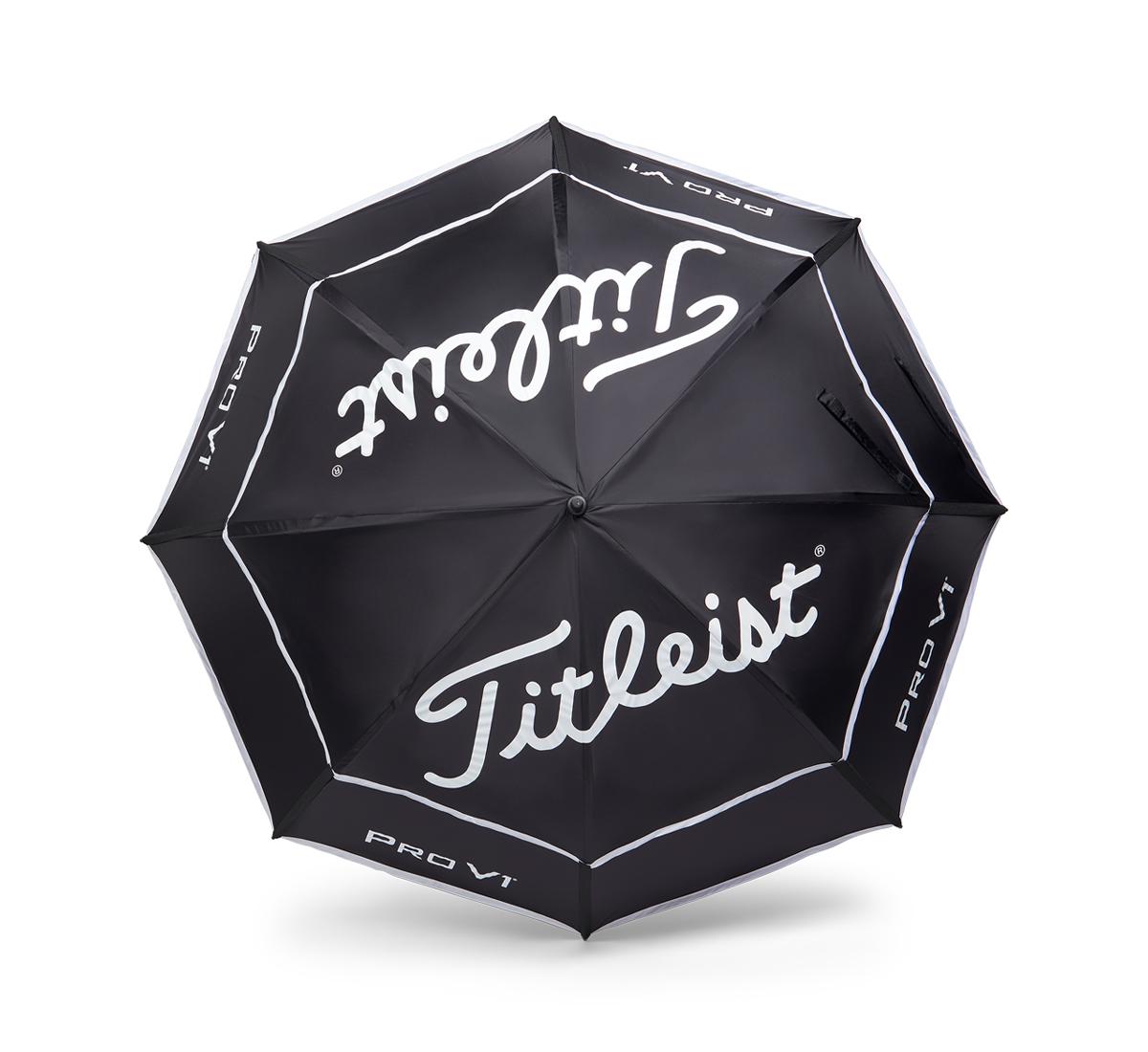 Titleist Tour Double Canopy Golf Umbrella - Black/White Titleist Tour Double Canopy Golf Umbrella - Black/White