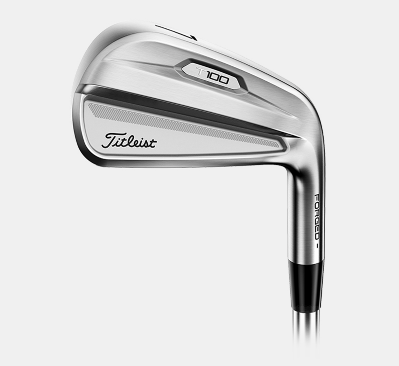 Titleist T100 2021 forged iron in brushed chrome