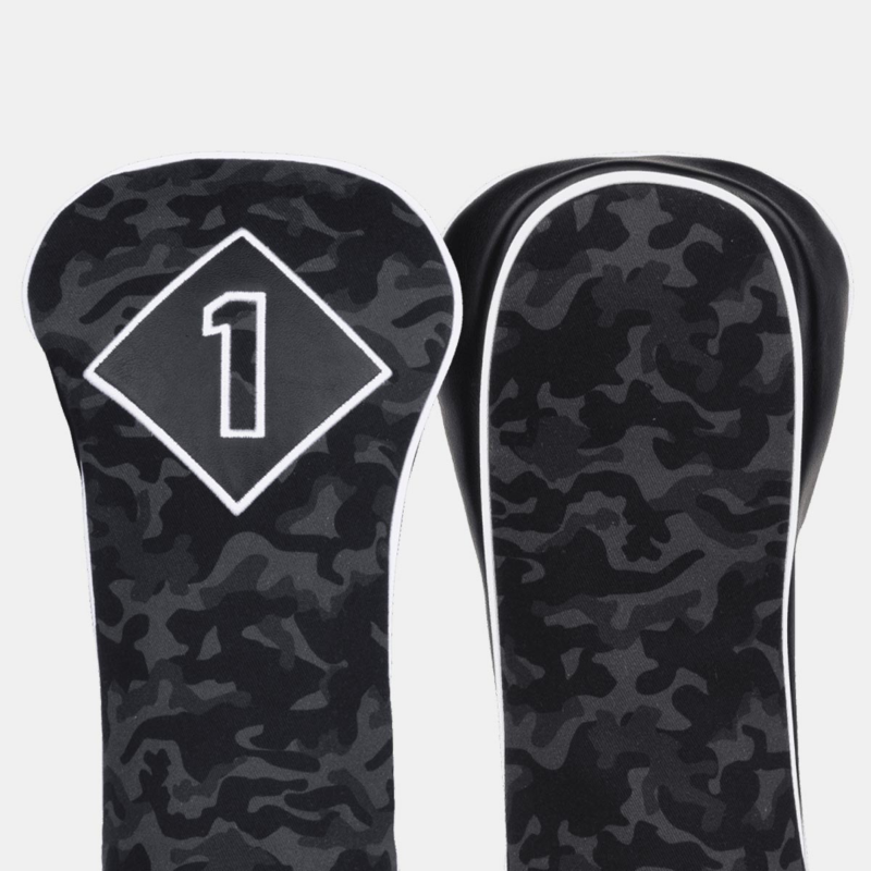 Black Camo Leather & Cotton Twill Headcover | Titleist Black Camo Leather & Cotton Twill Headcover | Titleist