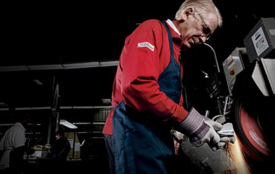 Bob in Red at Grinding Wheel