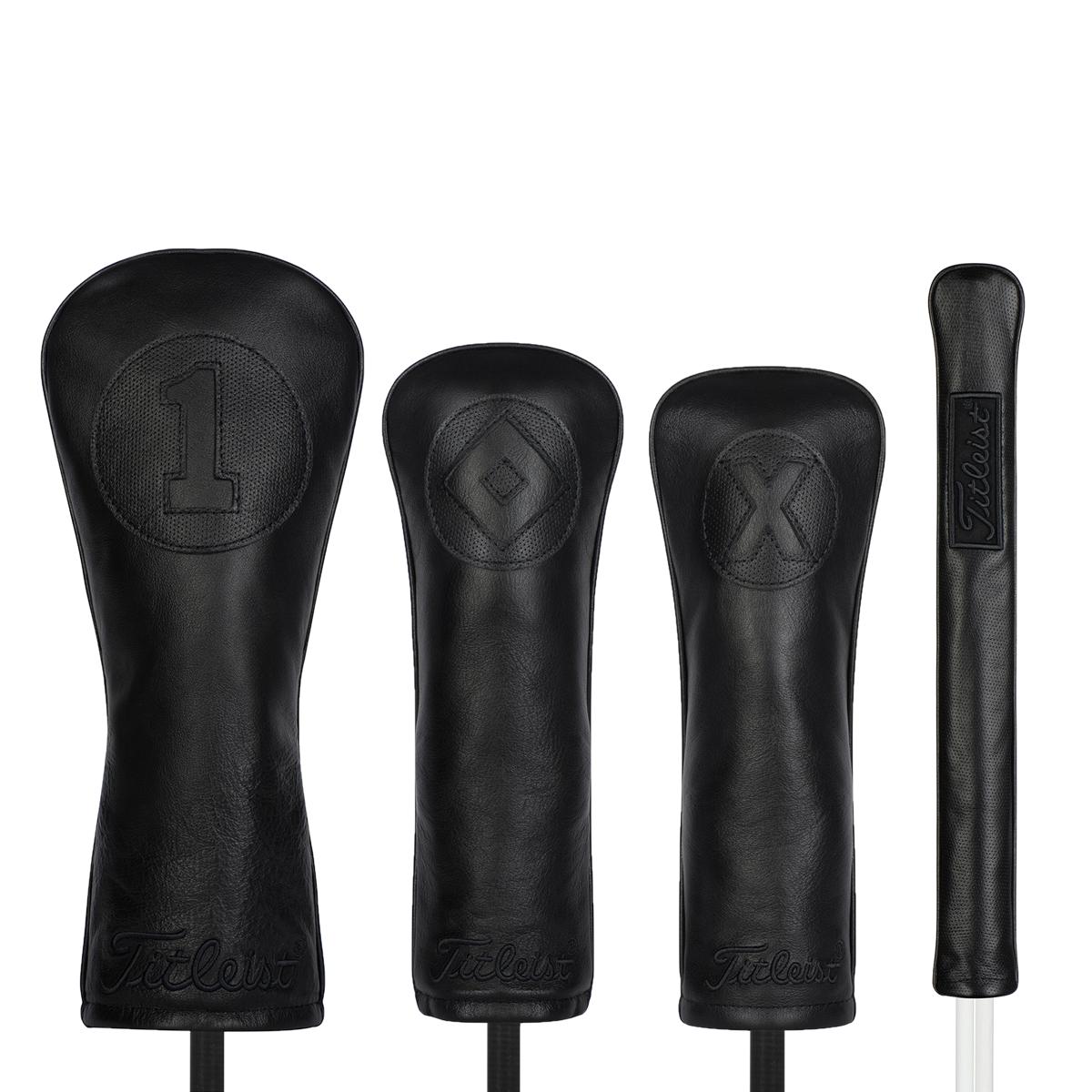 Black Out Leather Headcovers Titleist Golf Headcover