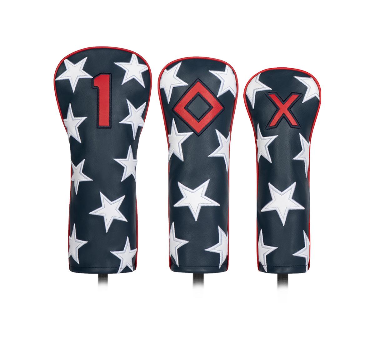 Forma del barco gatito río Stars & Stripes Leather Headcovers | USA Headcovers | Titleist