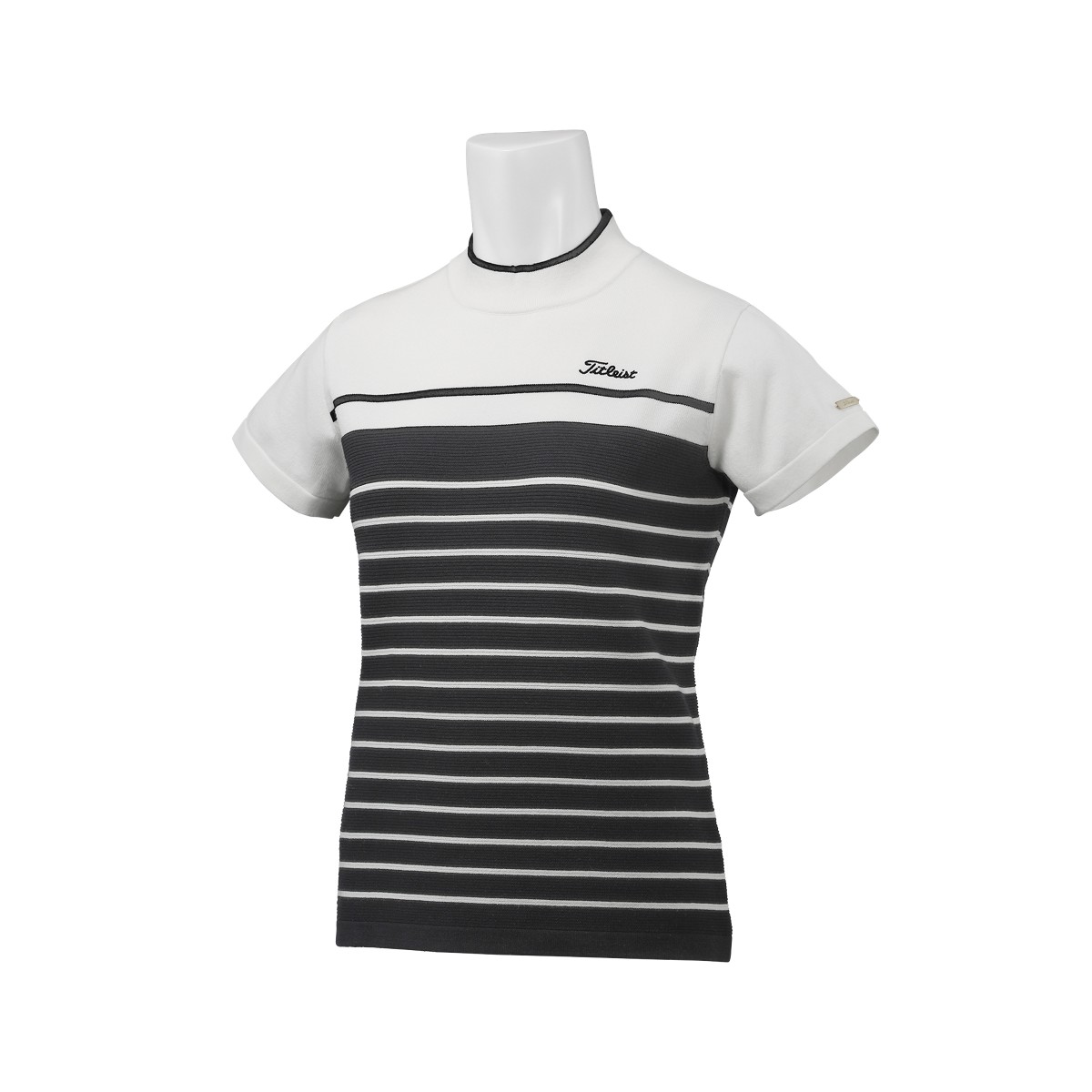 ウィメンズ ストライプニットモックシャツ