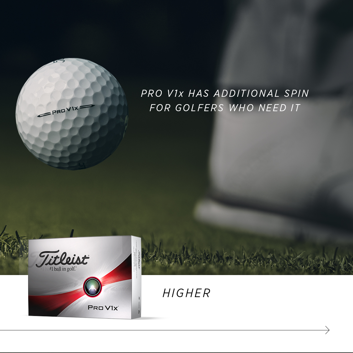 Pro V1<span>x</span> has additional spin for golfers who need it