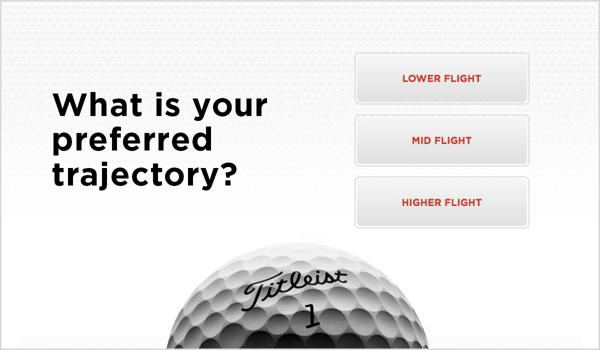 Golf Ball Selector Trajectory Sample Screen